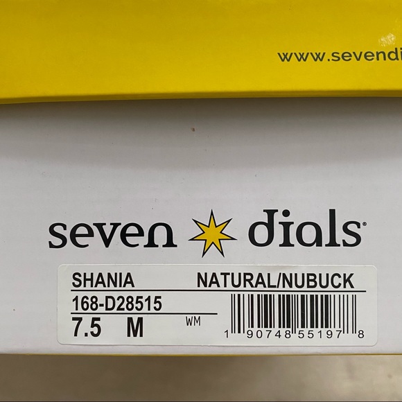 SEVEN DIALS SHANIA NATURAL/NUBUCK ESPADRILLE WEDGE SANDLE/SLIDE SZ 7.5 NWT - Picture 13 of 14